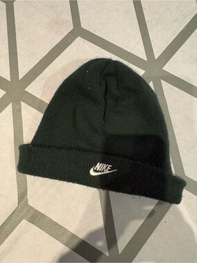Nike Black Beanie with White Swoosh
